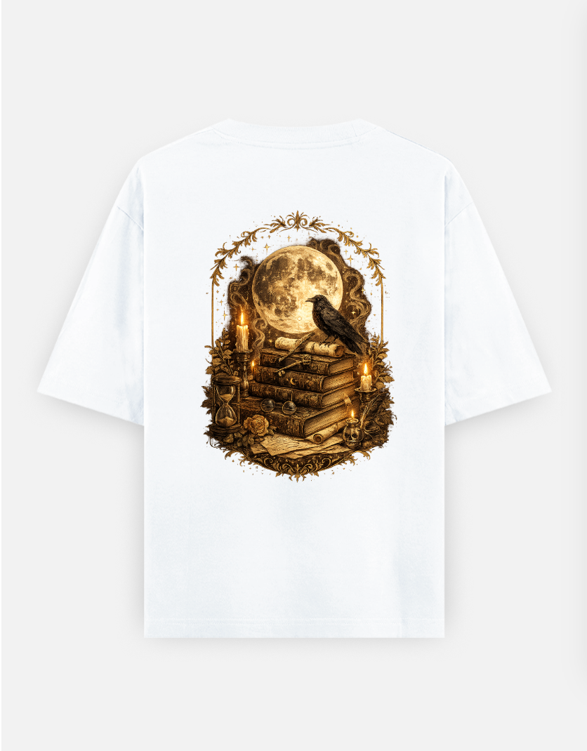 The midnight scholar Oversized T-shirt (Back print) by @cute_pixel_016