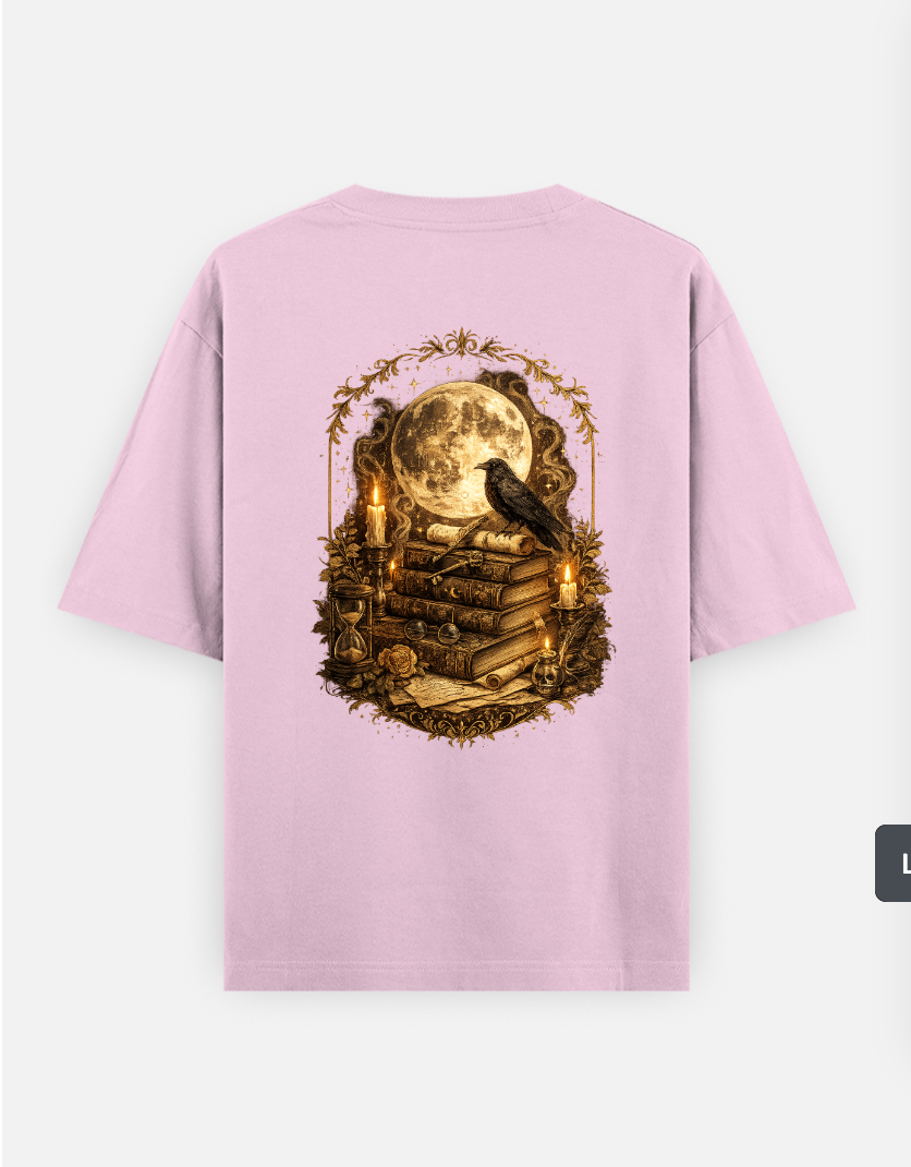 The midnight scholar Oversized T-shirt (Back print) by @cute_pixel_016