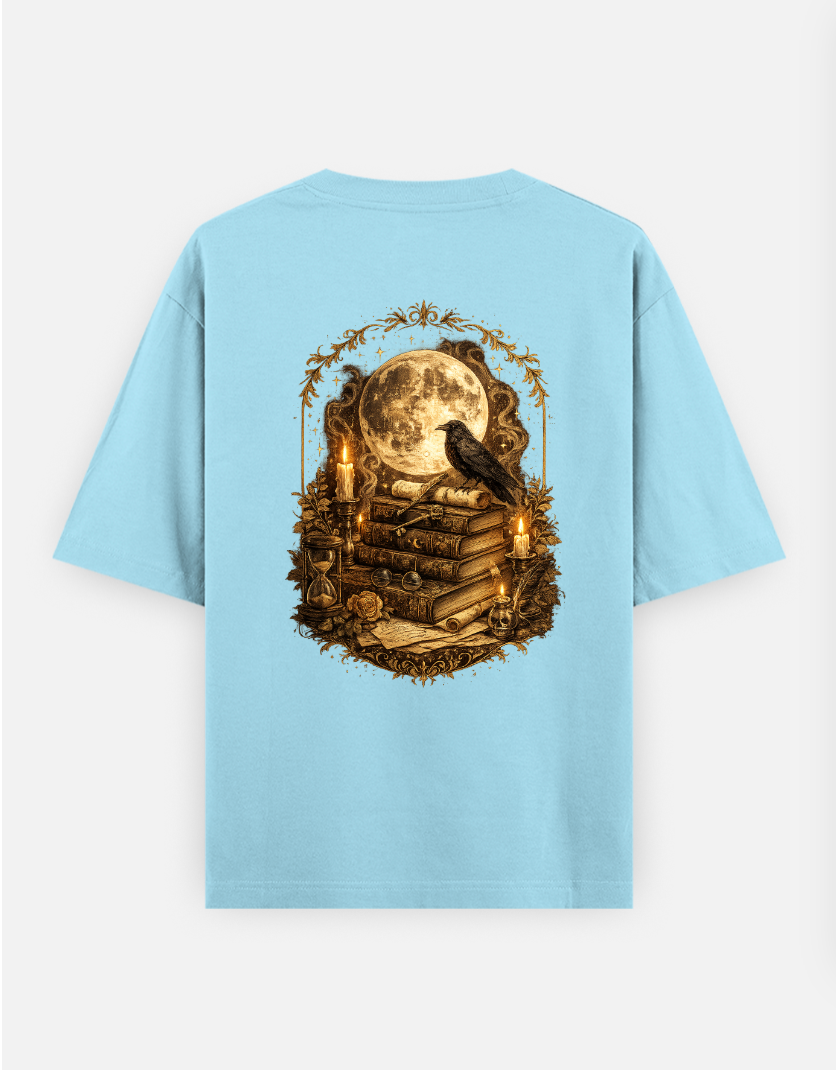 The midnight scholar Oversized T-shirt (Back print) by @cute_pixel_016