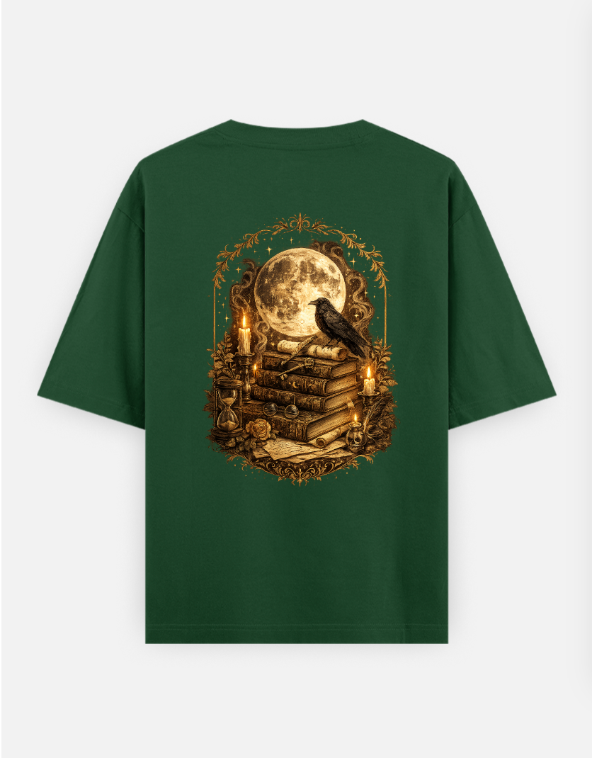 The midnight scholar Oversized T-shirt (Back print) by @cute_pixel_016
