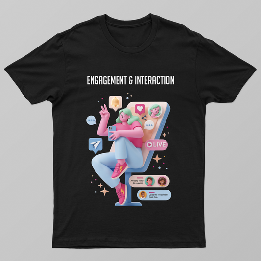 ENGAGEMENT & INTERACTION 3D Unisex T-shirt by Kunal Gupta