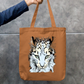 Cat printed zipper Tote bag Zipper Tote Bag by Mithisar Daimary 