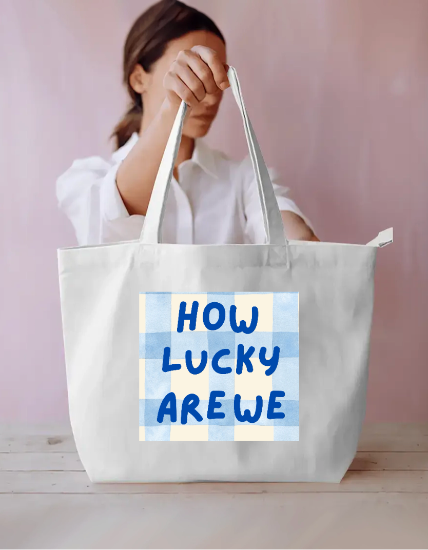 How lucky are we Everyday Large Tote Bag by Solo Lotus
