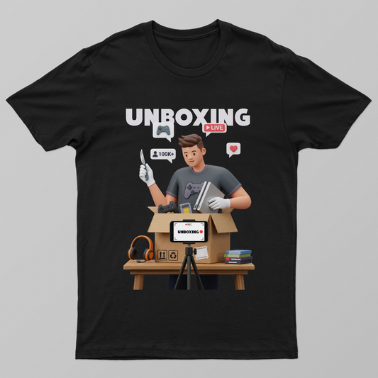 Unboxing Influencer 3D Content Creator Men Unisex T-shirt by Kunal Gupta