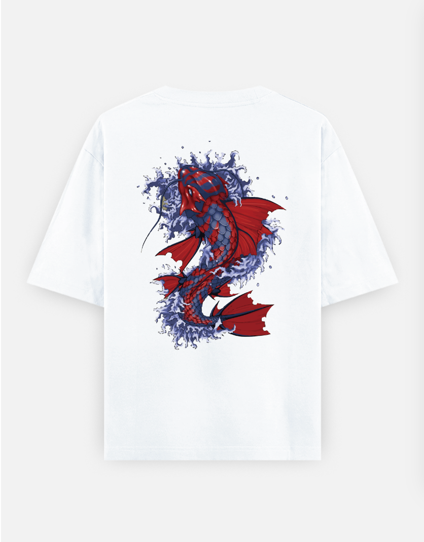 Whale Oversized T-shirt (Back print) by Tripti