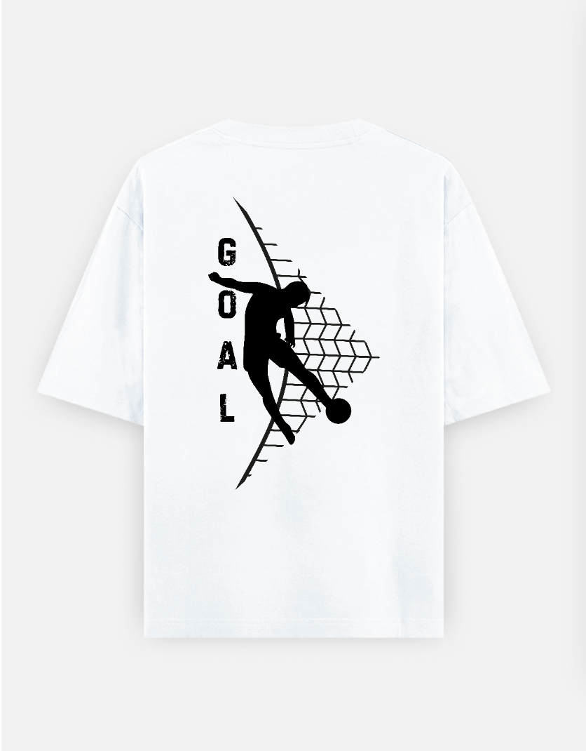 Midnight Striker – Football Graphic Backprint Tee (Oversized Streetwear) Oversized T-shirt (Back print) by @vibe_craft26