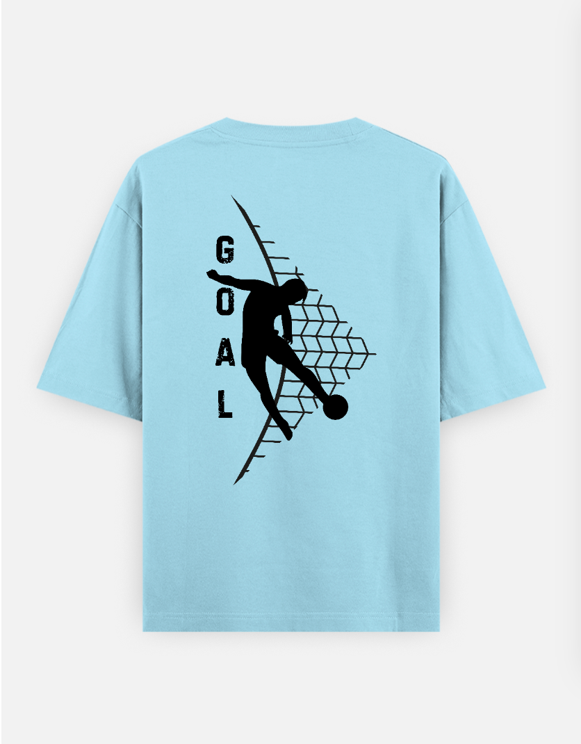 Midnight Striker – Football Graphic Backprint Tee (Oversized Streetwear) Oversized T-shirt (Back print) by @vibe_craft26
