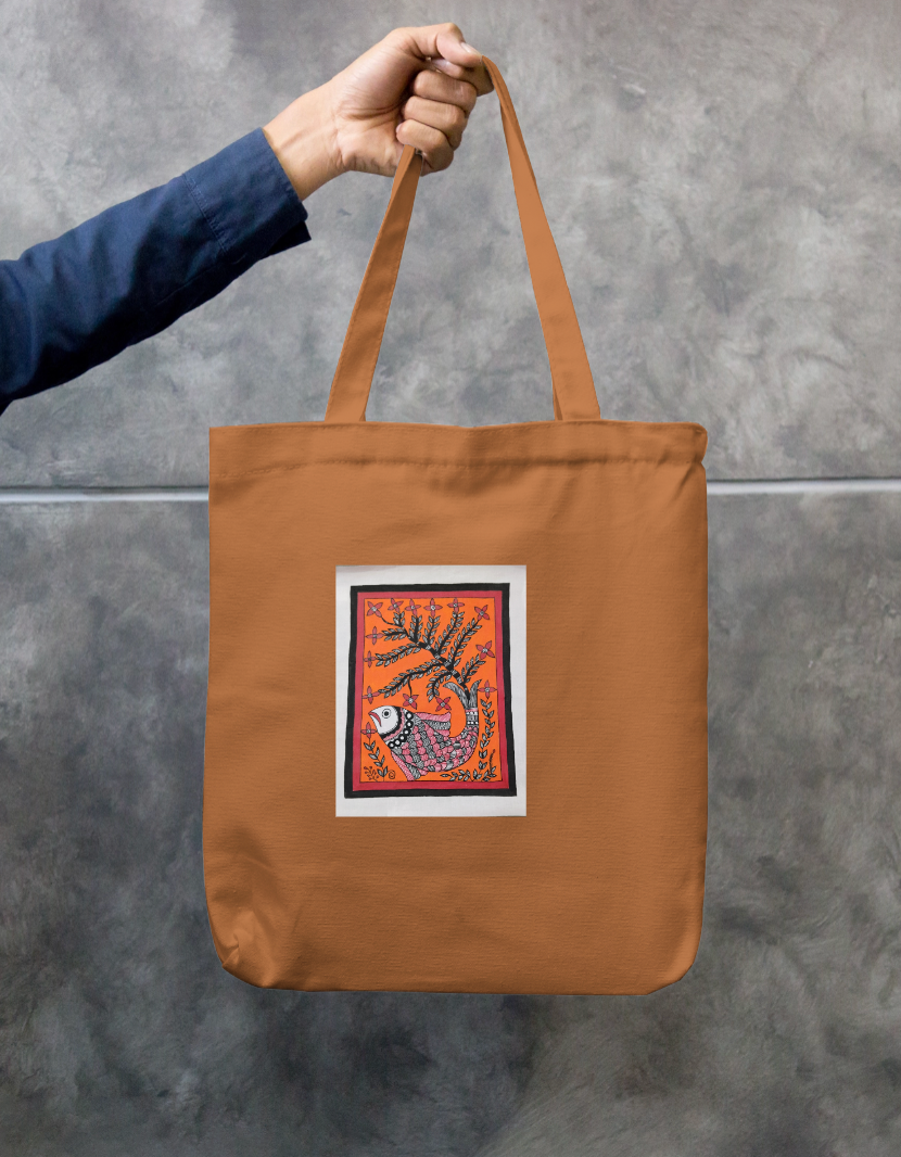 Fish under tree Zipper Tote Bag by Antara Verma