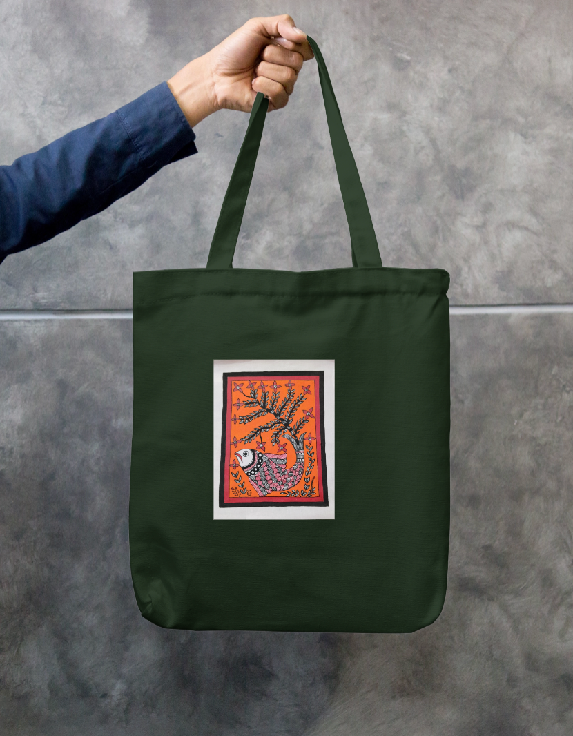 Fish under tree Zipper Tote Bag by Antara Verma