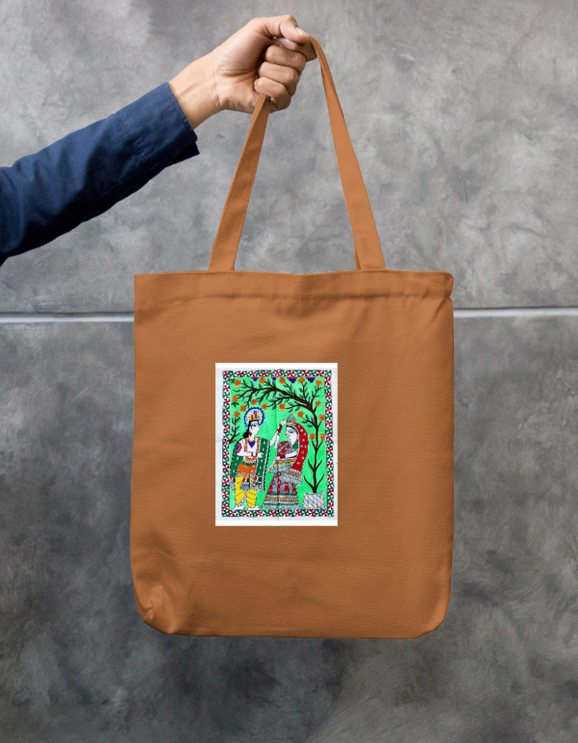 Devotional Radha+krishna Zipper Tote Bag by Antara Verma