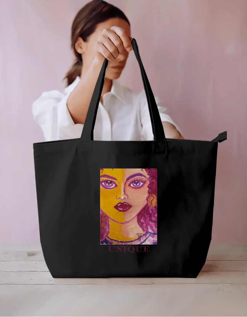 Unique Everyday Large Tote Bag by @miralynadoraartworks