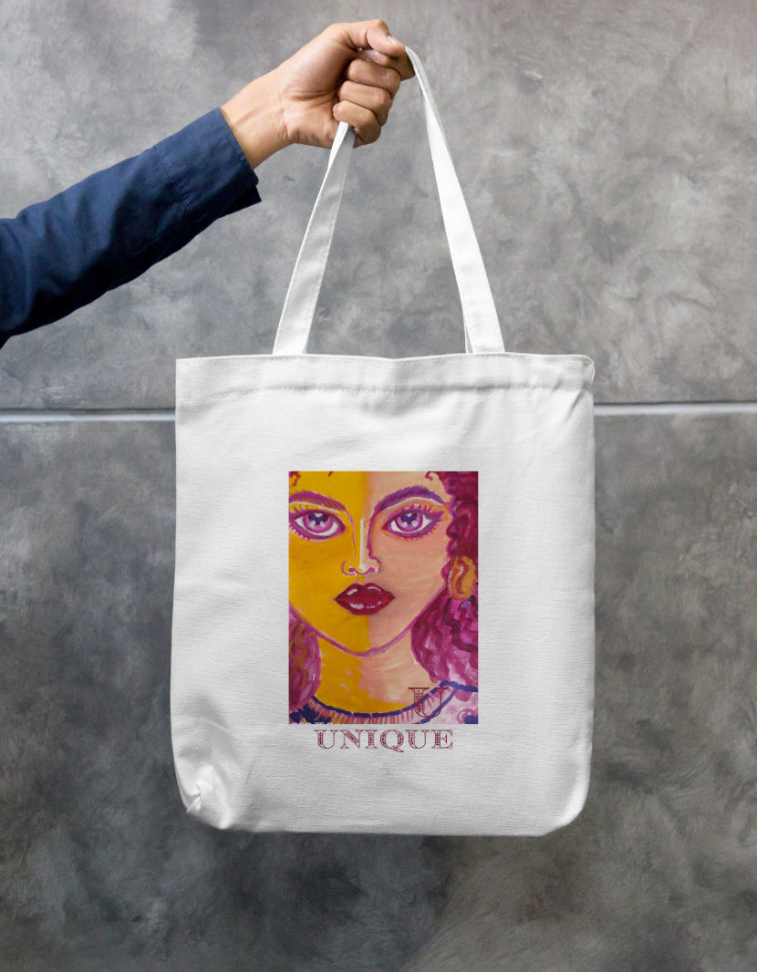 Unique Zipper Tote Bag by @miralynadoraartworks