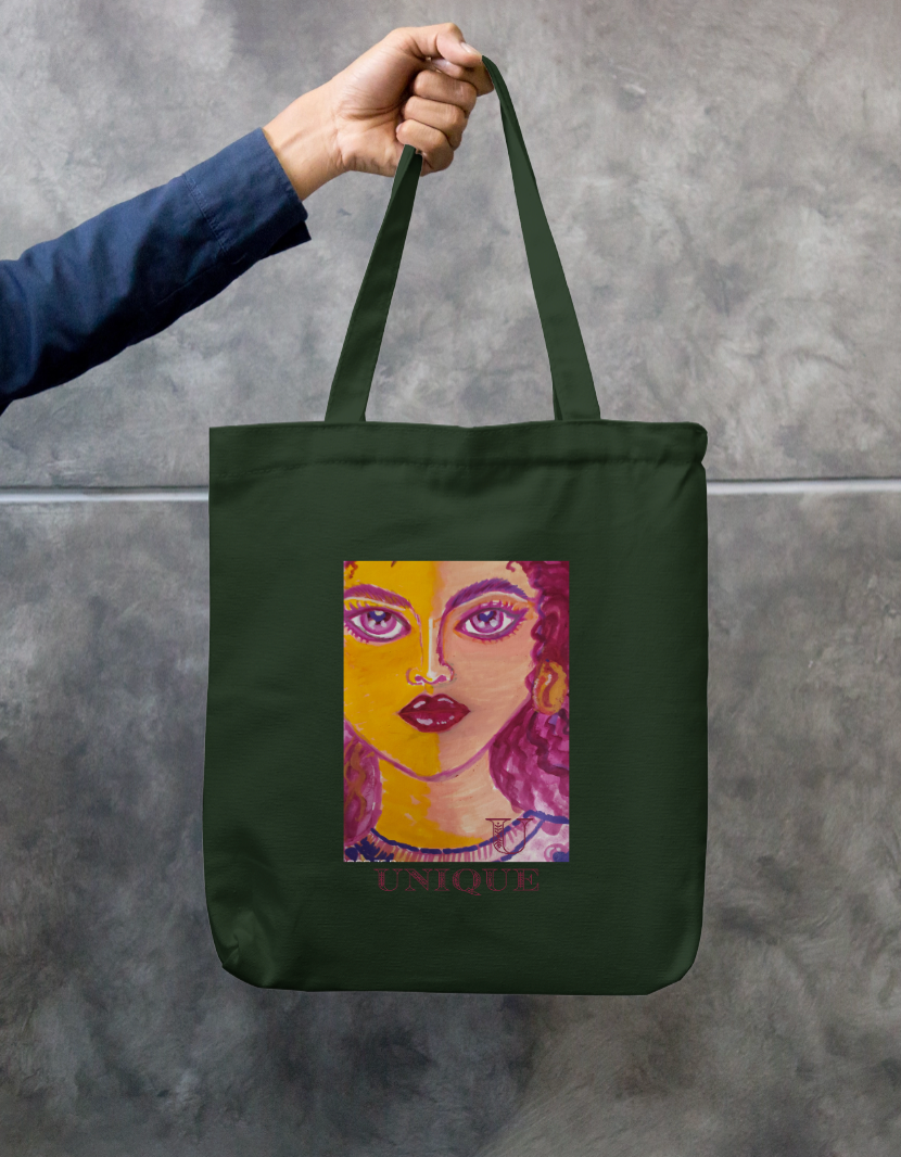 Unique Zipper Tote Bag by @miralynadoraartworks