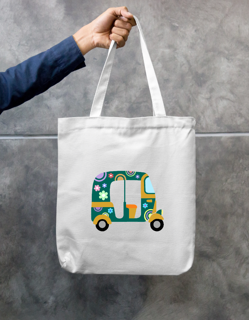 Autorickshaw Zipper Tote Bag by @astravore_designs