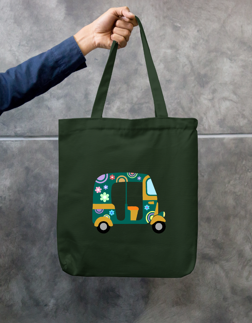 Autorickshaw Zipper Tote Bag by @astravore_designs