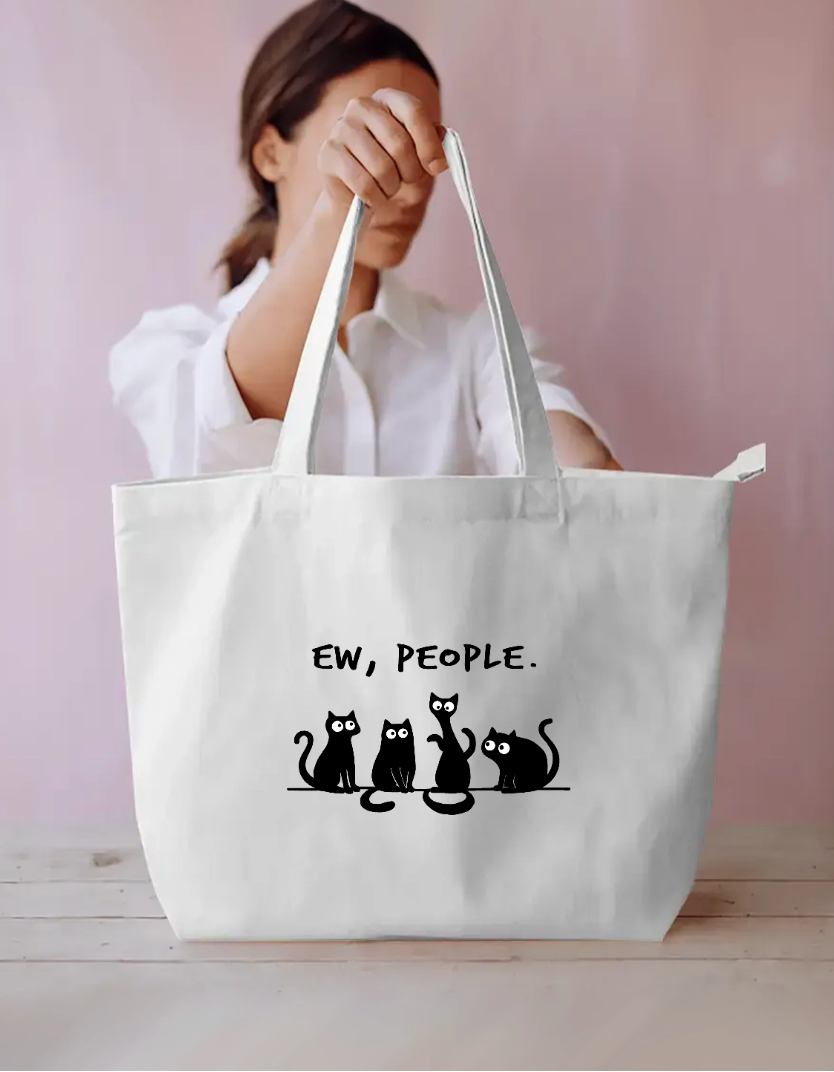 Kitty Everyday Large Tote Bag by @astravore_designs