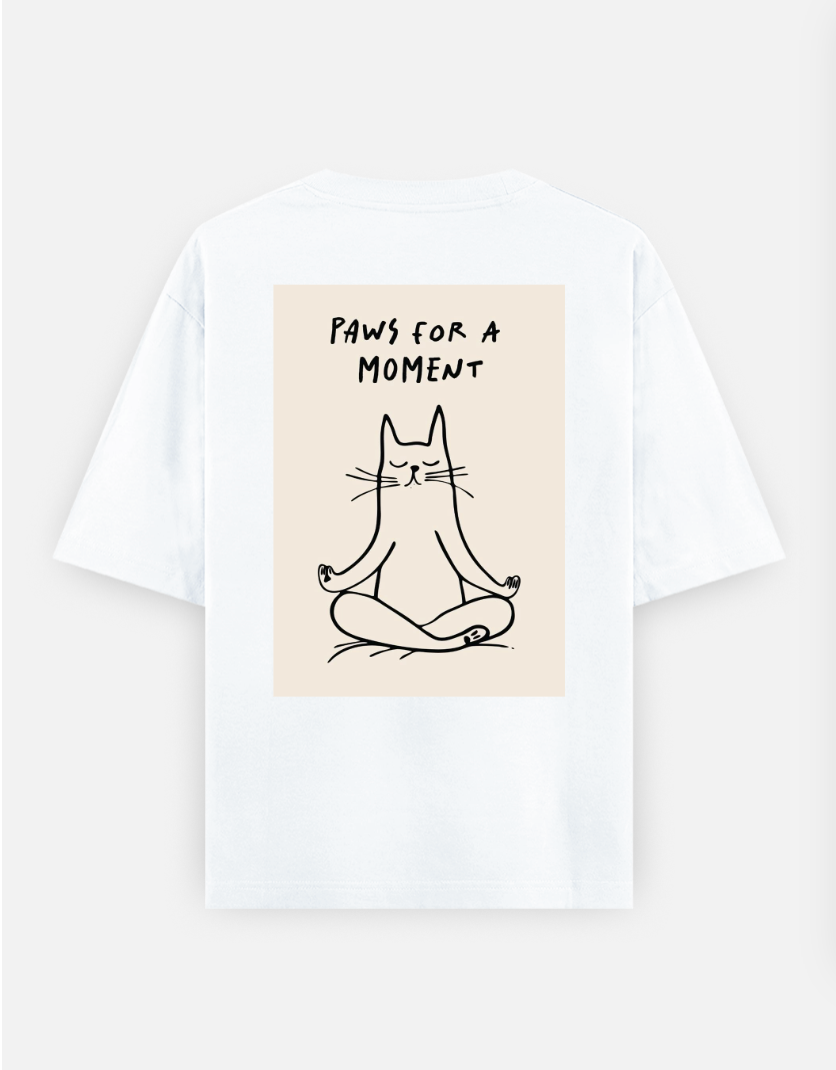 meow Oversized T-shirt (Back print) by @kala.within