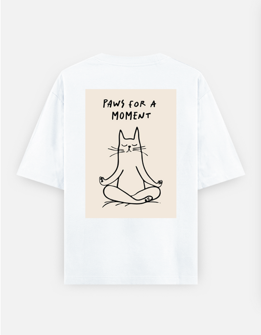 meow Oversized T-shirt (Back print) by @kala.within