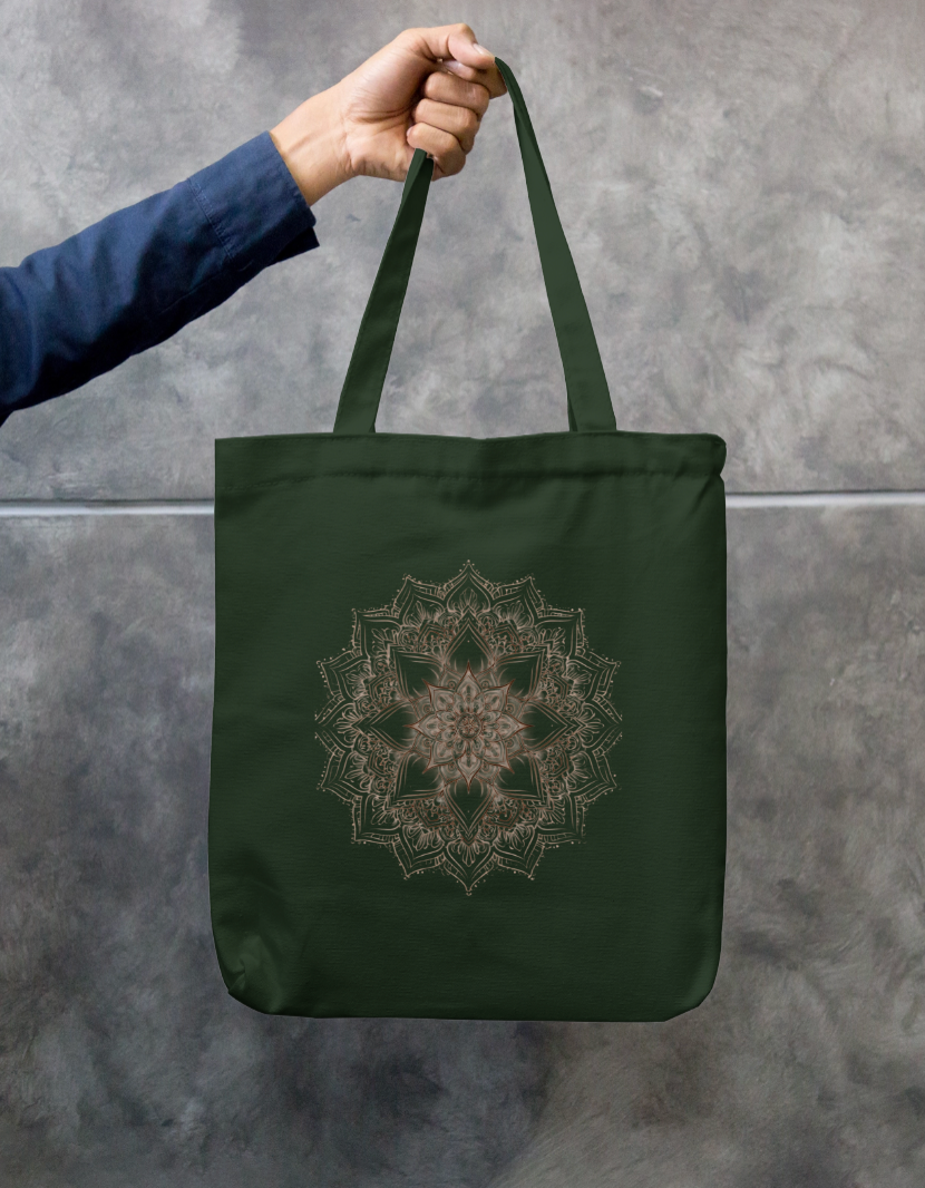 Mandala Art Tote Bag Zipper Tote Bag by @rd_digital_store