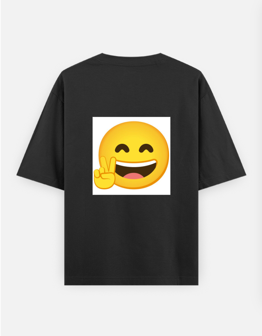 Minimal monsoon design Oversized T-shirt (Back print) by Rinza 