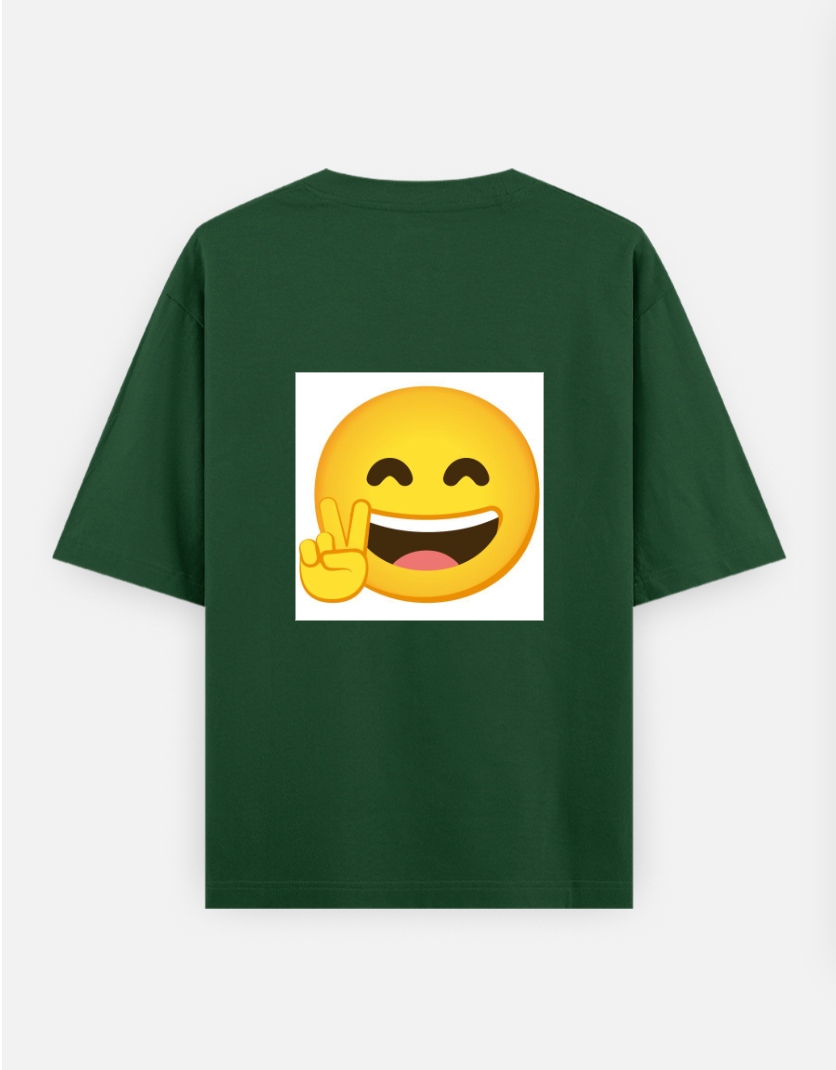 Minimal monsoon design Oversized T-shirt (Back print) by Rinza 