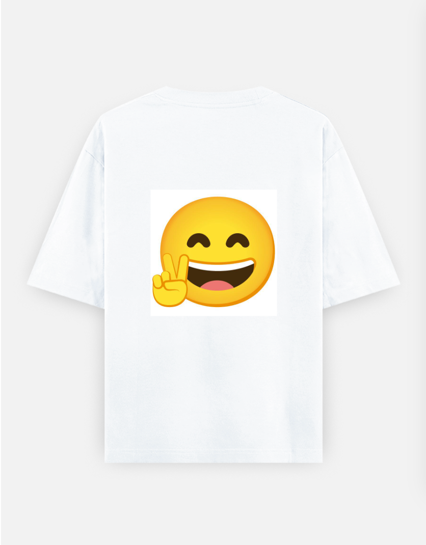 Minimal monsoon design Oversized T-shirt (Back print) by Rinza 