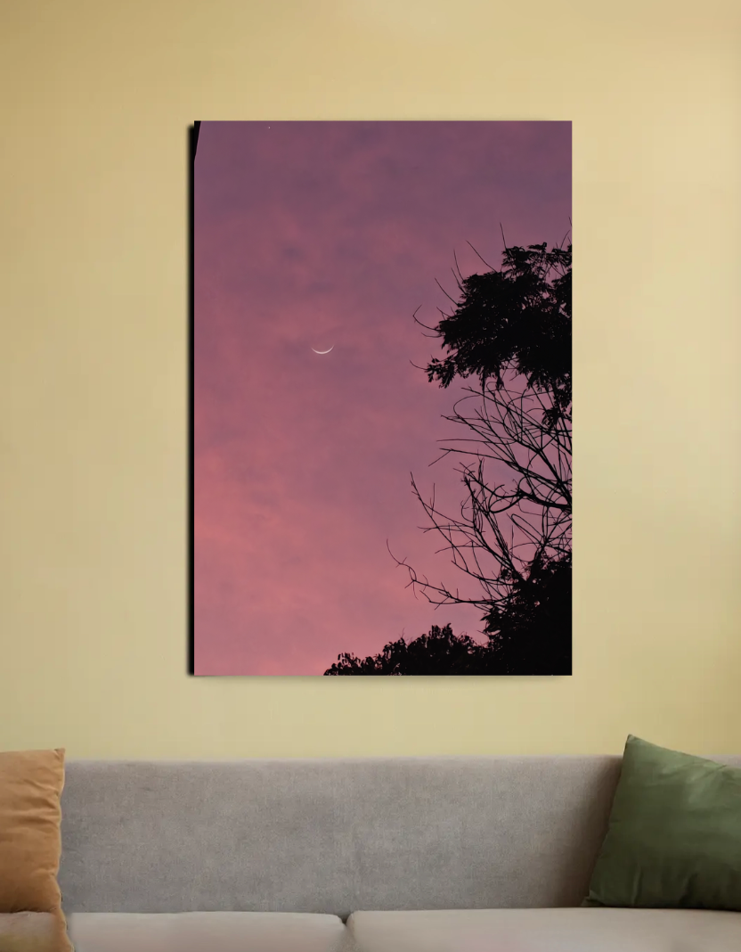 Velvet Sky- Moon Cresent 20"x30" Canvas Poster by @Barefoot_thoughts_in_pixels