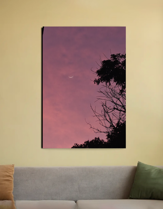 Velvet Sky- Moon Cresent 20"x30" Canvas Poster by @Barefoot_thoughts_in_pixels