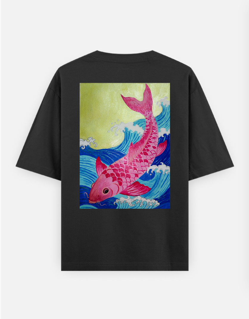 The Koi Oversized T-shirt (Back print) by @ev_raju