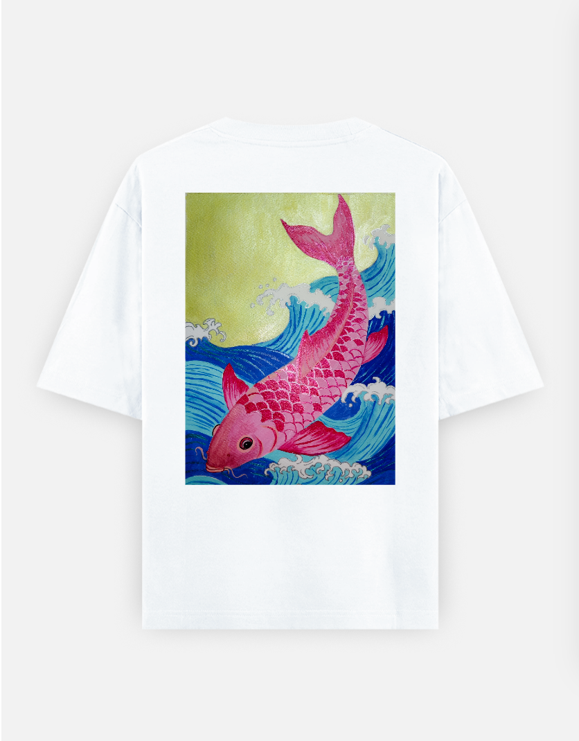 The Koi Oversized T-shirt (Back print) by @ev_raju