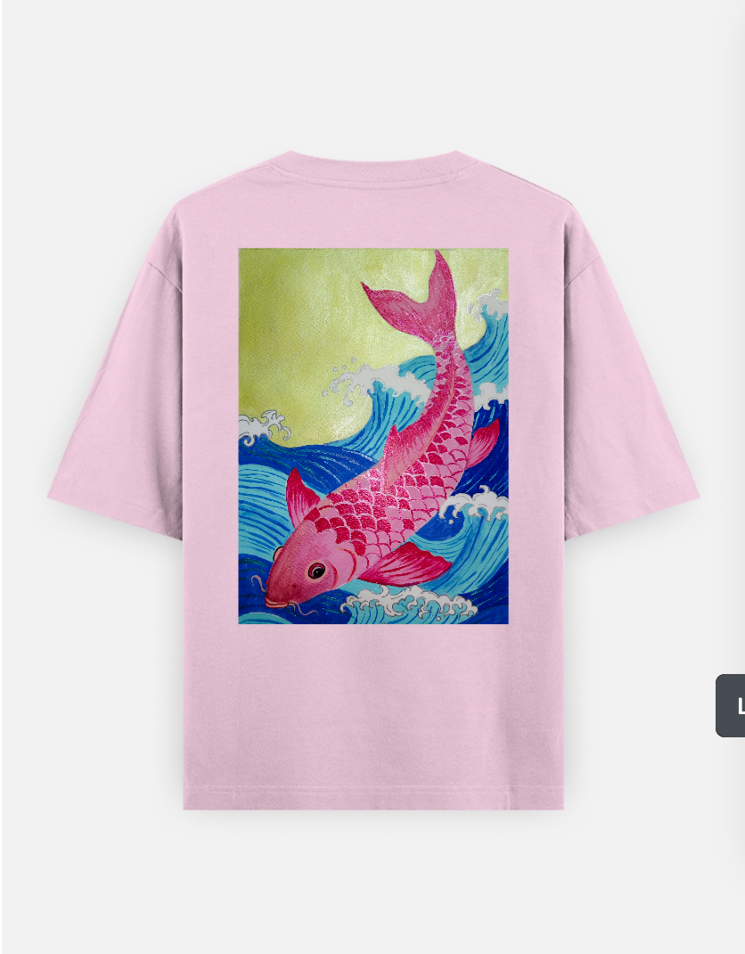 The Koi Oversized T-shirt (Back print) by @ev_raju