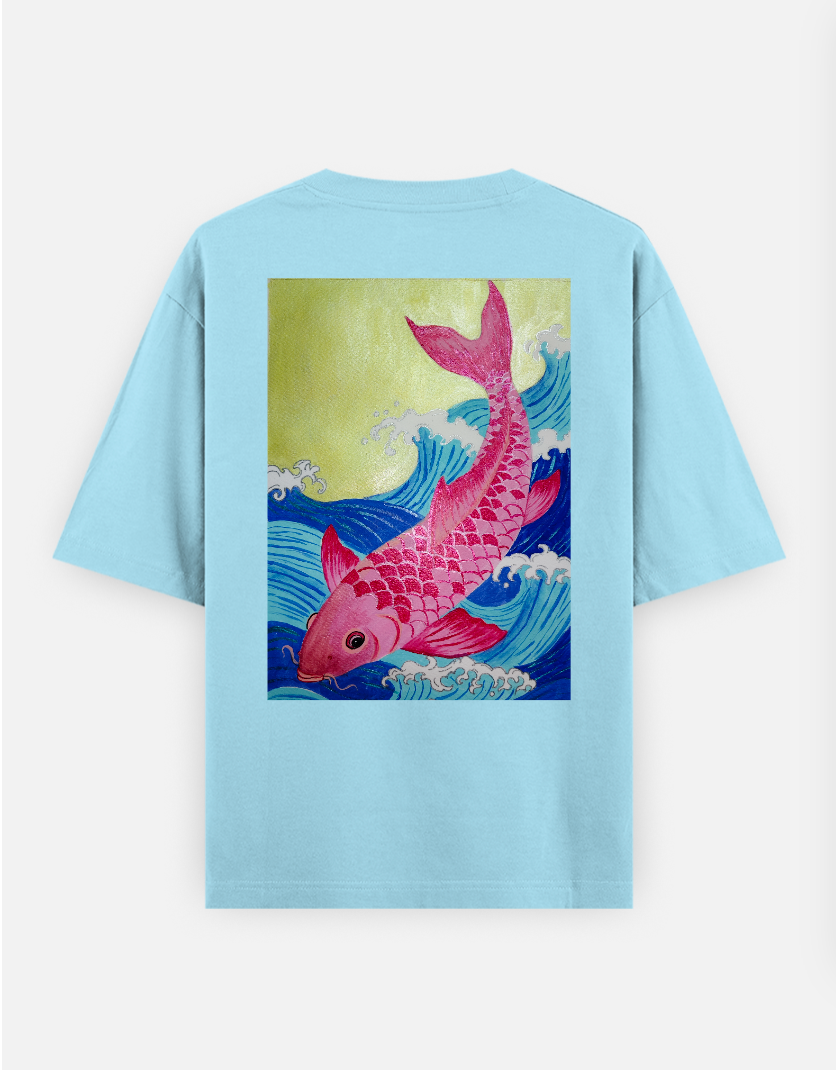 The Koi Oversized T-shirt (Back print) by @ev_raju