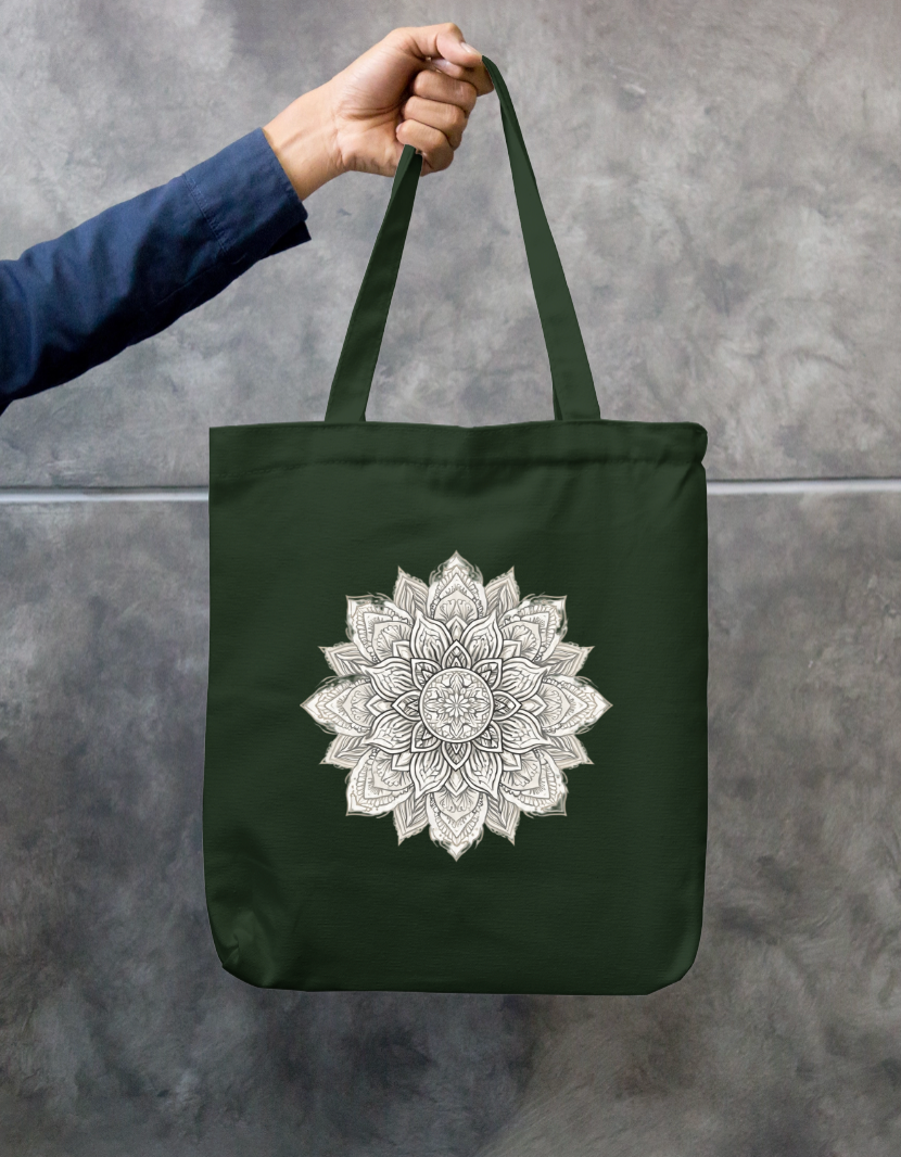 Mandala Art Tote Bag Zipper Tote Bag by @rd_digital_store
