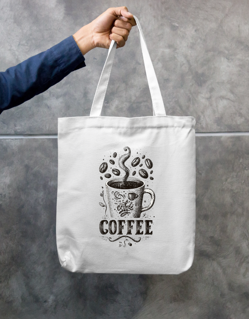 Coffee Art Tote bag Zipper Tote Bag by @rd_digital_store