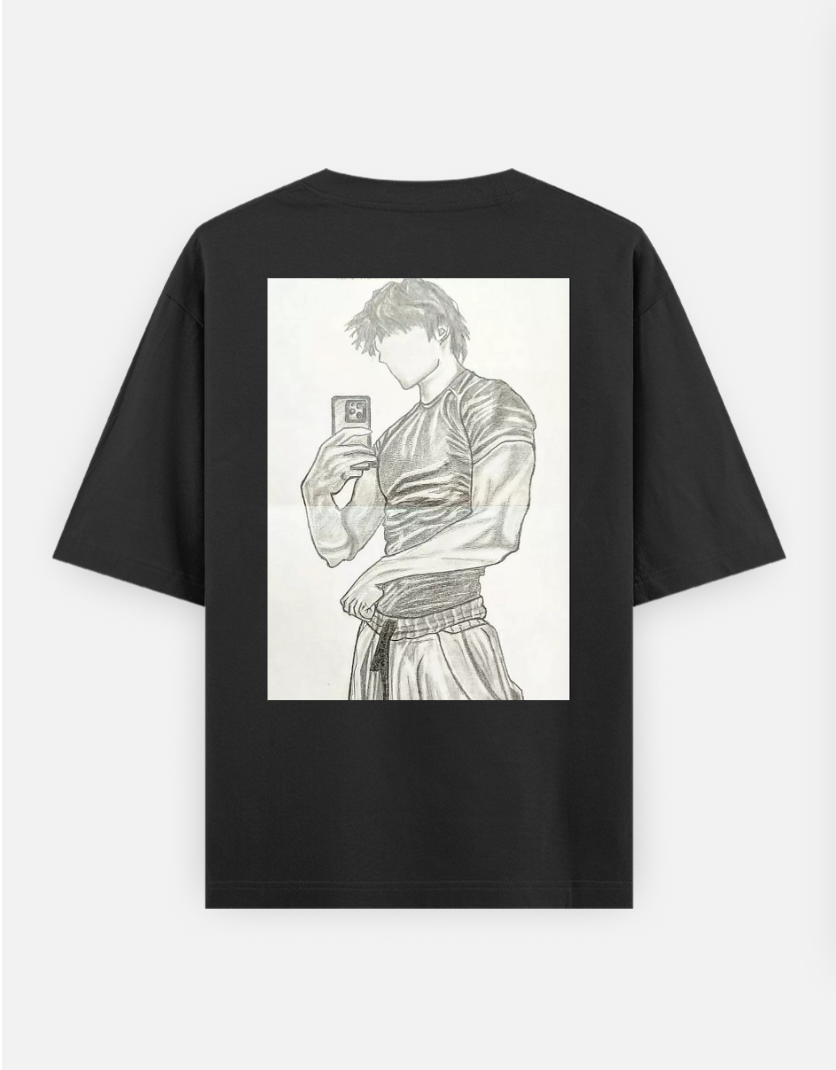 Jungkook art tshirt Oversized T-shirt (Back print) by @my_artz_06