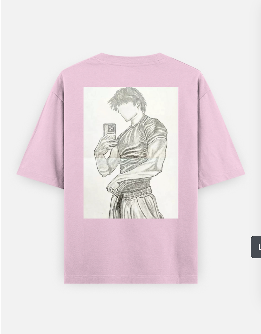 Jungkook art tshirt Oversized T-shirt (Back print) by @my_artz_06