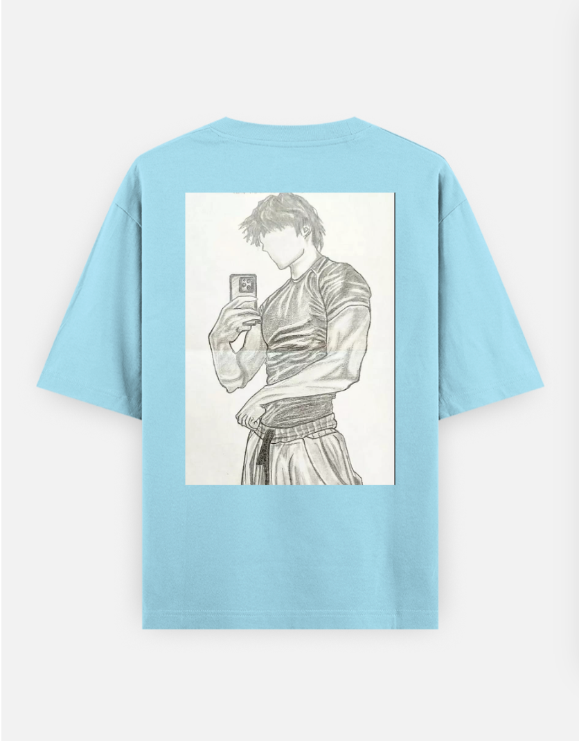 Jungkook art tshirt Oversized T-shirt (Back print) by @my_artz_06