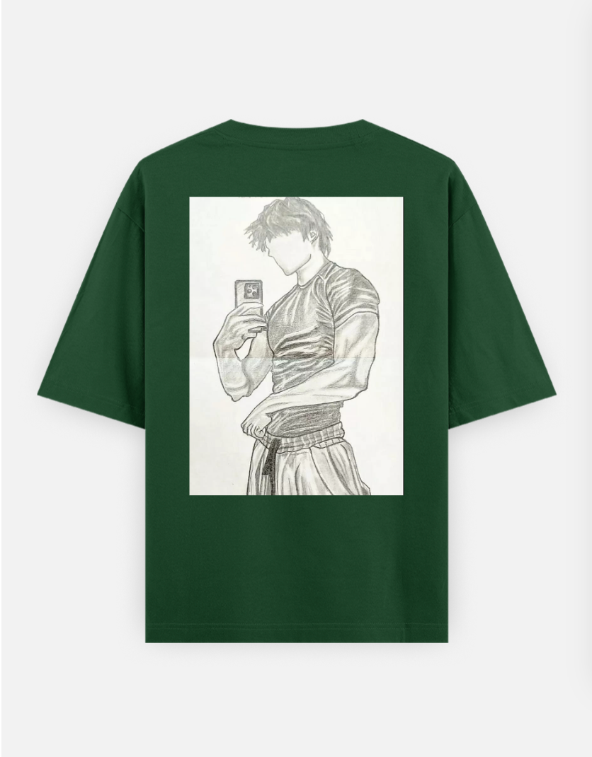 Jungkook art tshirt Oversized T-shirt (Back print) by @my_artz_06