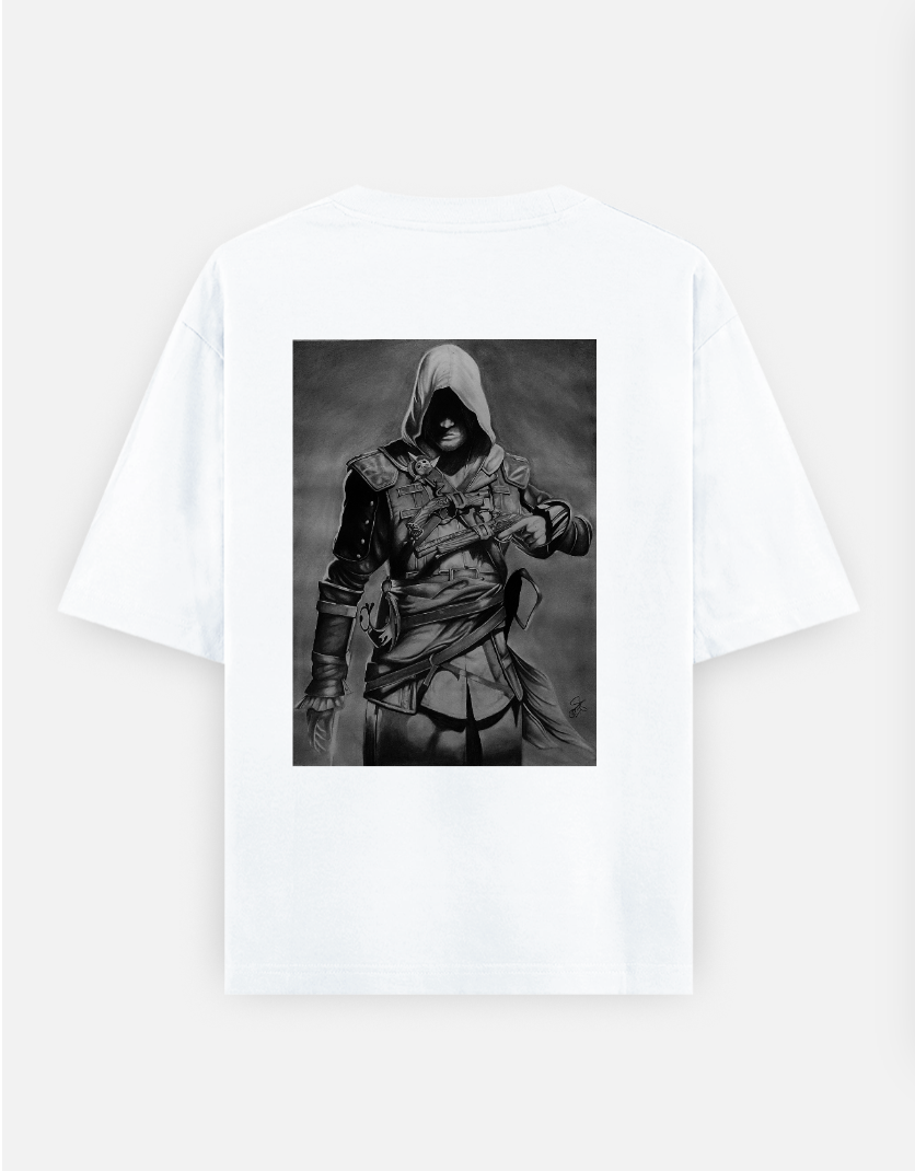 Assassin's Creed Oversized T-shirt (Back print) by @sarangdhar_by_kunal