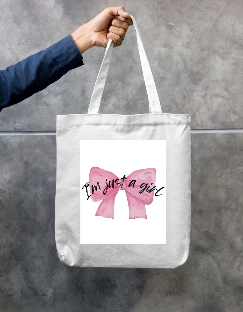 I'm just a girl Zipper Tote Bag by @artivio.illustrates