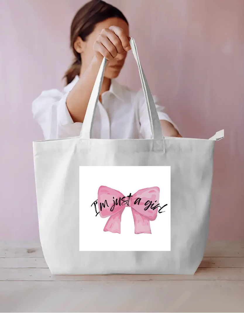I'm just a girl large Tote bag Everyday Large Tote Bag by @artivio.illustrates