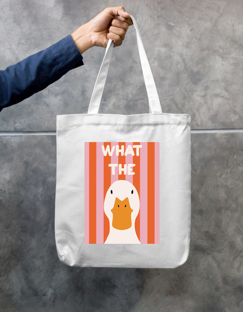 What the duck zipper Tote bag Zipper Tote Bag by @artivio.illustrates