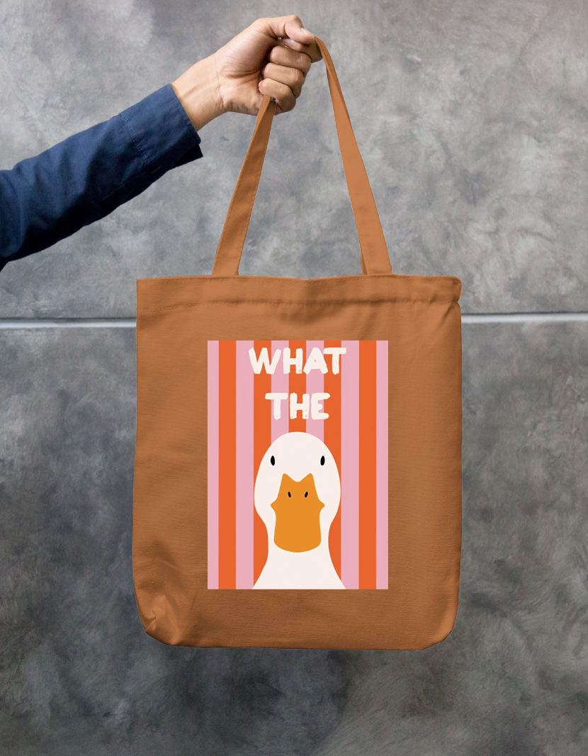 What the duck zipper Tote bag Zipper Tote Bag by @artivio.illustrates
