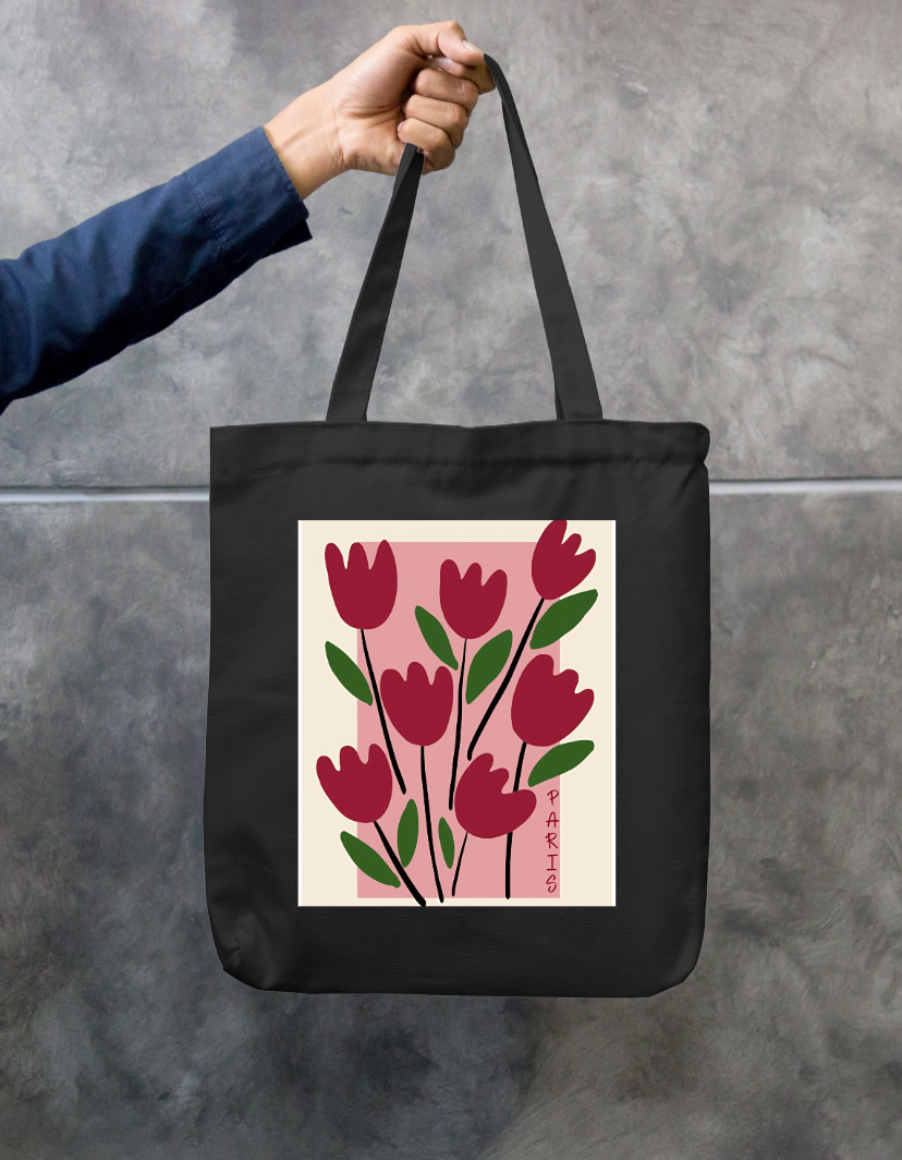 Tulip Zipper Tote Bag by @artivio.illustrates