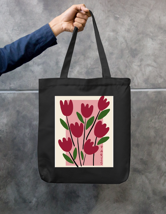 Tulip Zipper Tote Bag by @artivio.illustrates