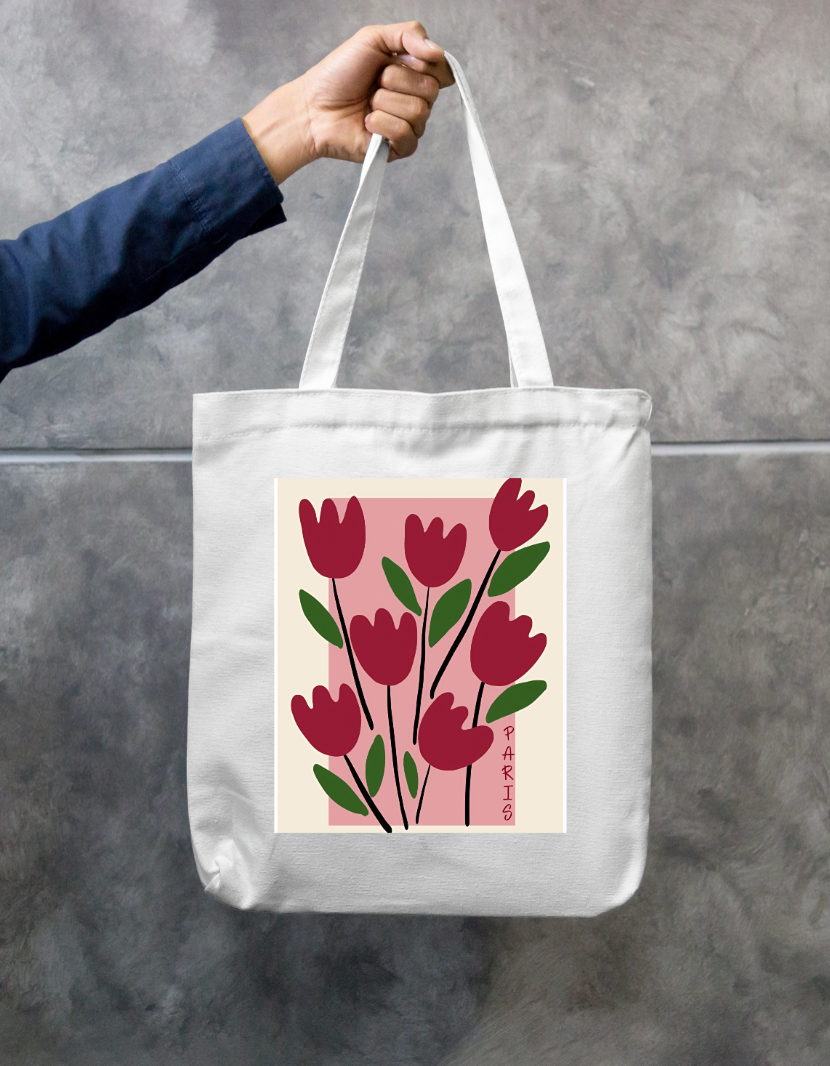 Tulip Zipper Tote Bag by @artivio.illustrates