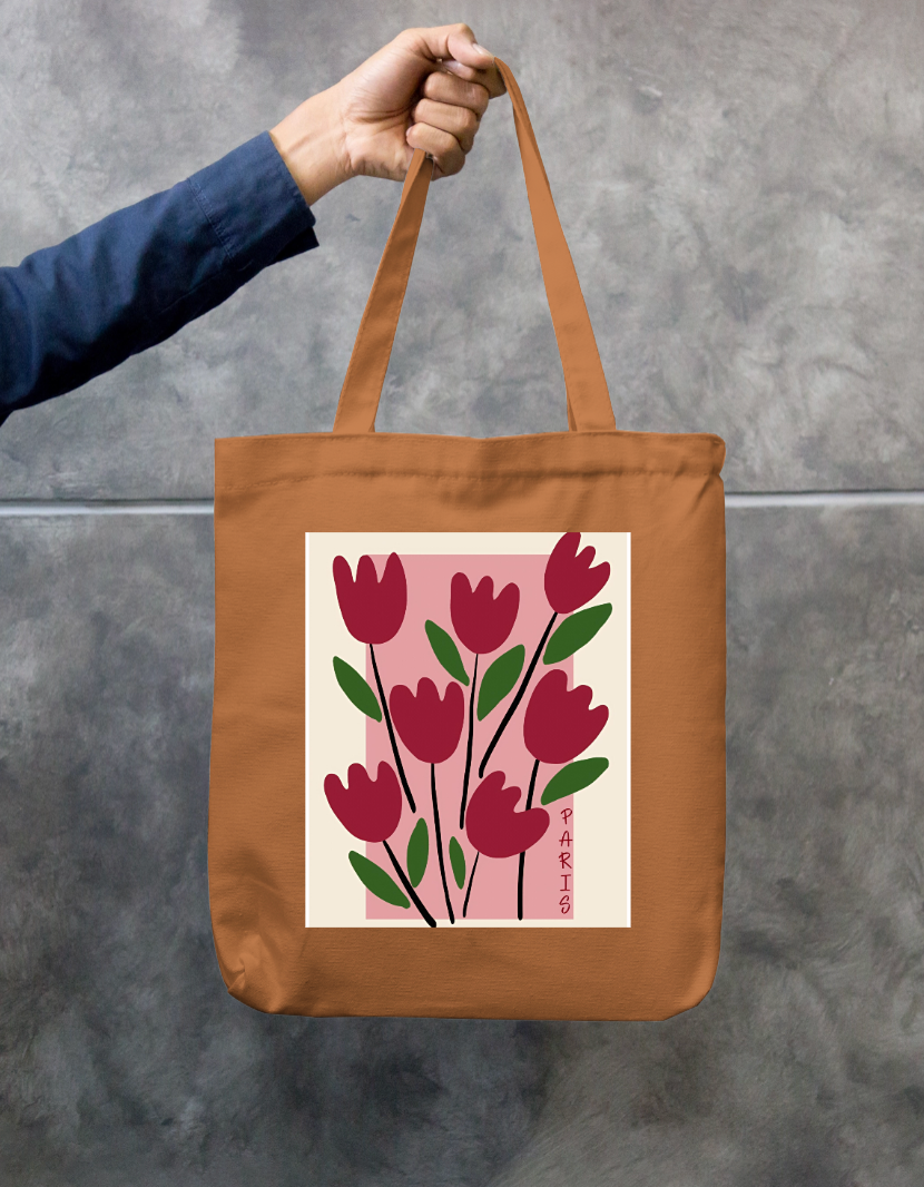 Tulip Zipper Tote Bag by @artivio.illustrates