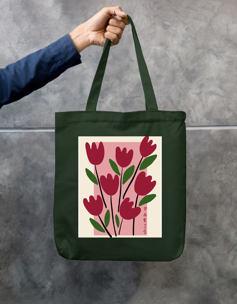 Tulip Zipper Tote Bag by @artivio.illustrates
