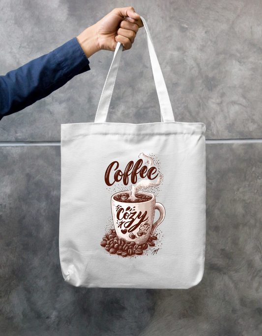 Coffee Art Tote Bag Zipper Tote Bag by @rd_digital_store