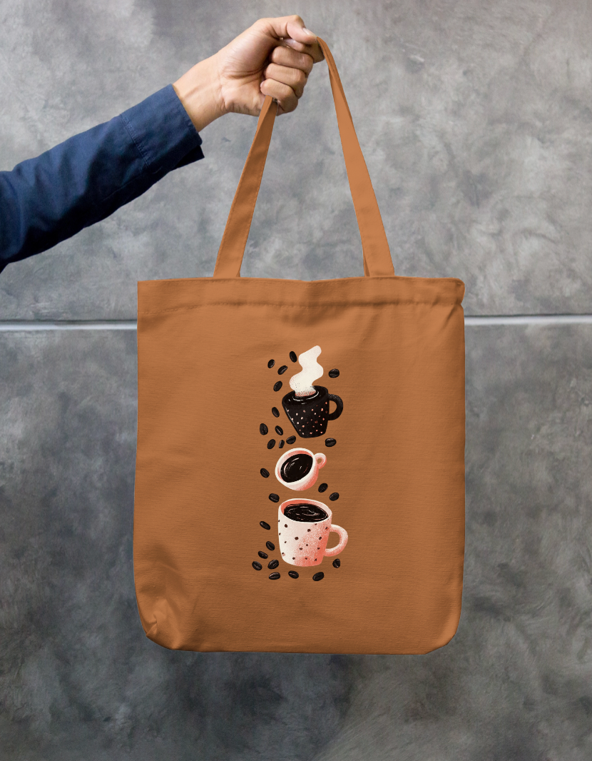 Coffee Art Tote Bag Zipper Tote Bag by @rd_digital_store